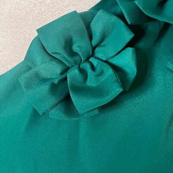 Annabella Woman's Emerald Green Floral Mini Dress Single Strap- Size S - Picture 7 of 9